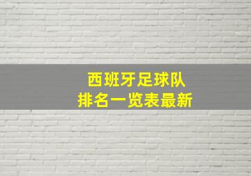 西班牙足球队排名一览表最新