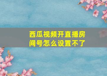 西瓜视频开直播房间号怎么设置不了