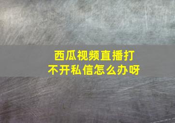 西瓜视频直播打不开私信怎么办呀