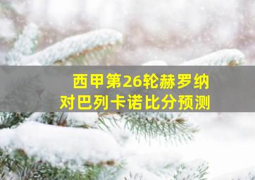 西甲第26轮赫罗纳对巴列卡诺比分预测