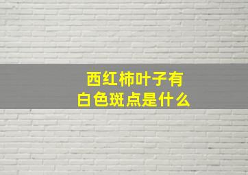 西红柿叶子有白色斑点是什么