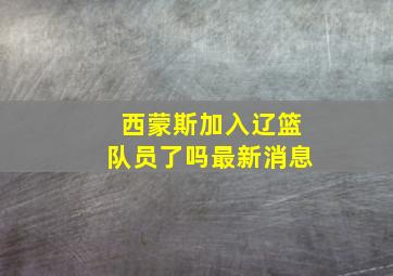 西蒙斯加入辽篮队员了吗最新消息