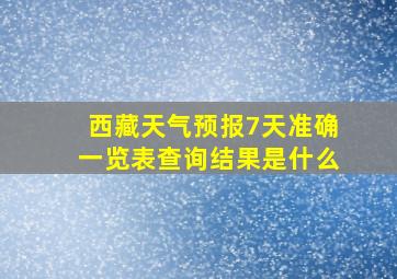 西藏天气预报7天准确一览表查询结果是什么