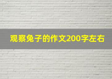 观察兔子的作文200字左右