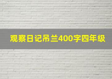 观察日记吊兰400字四年级