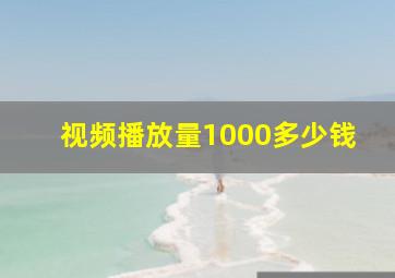 视频播放量1000多少钱