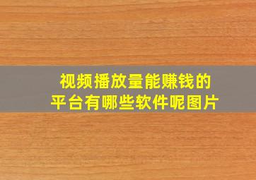 视频播放量能赚钱的平台有哪些软件呢图片