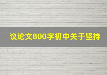 议论文800字初中关于坚持