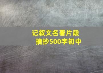 记叙文名著片段摘抄500字初中