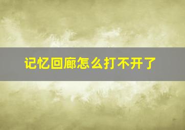 记忆回廊怎么打不开了