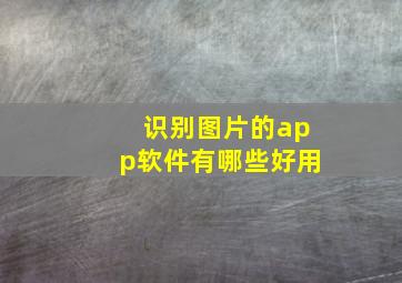 识别图片的app软件有哪些好用