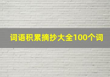 词语积累摘抄大全100个词