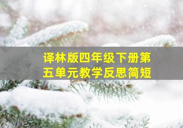 译林版四年级下册第五单元教学反思简短