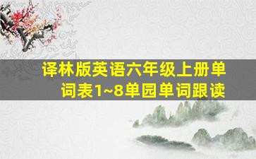 译林版英语六年级上册单词表1~8单园单词跟读