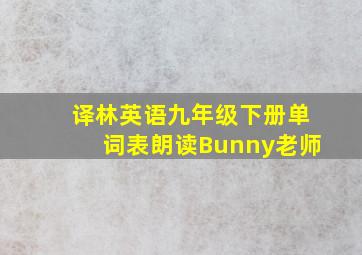 译林英语九年级下册单词表朗读Bunny老师