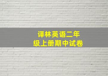 译林英语二年级上册期中试卷