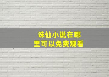 诛仙小说在哪里可以免费观看