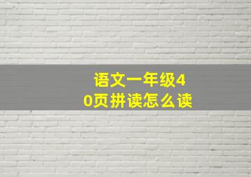 语文一年级40页拼读怎么读