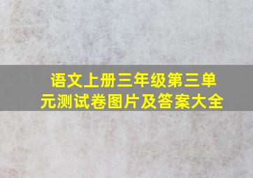 语文上册三年级第三单元测试卷图片及答案大全