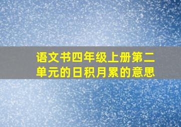 语文书四年级上册第二单元的日积月累的意思