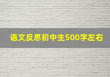 语文反思初中生500字左右