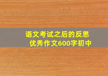 语文考试之后的反思优秀作文600字初中