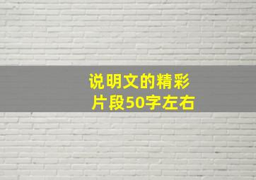 说明文的精彩片段50字左右