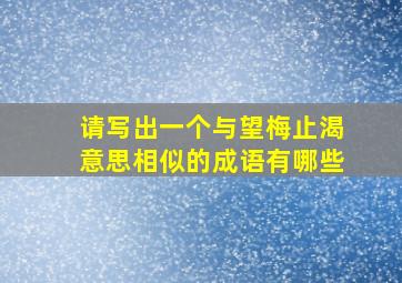 请写出一个与望梅止渴意思相似的成语有哪些