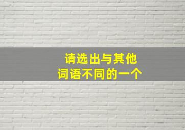 请选出与其他词语不同的一个