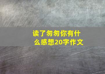 读了匆匆你有什么感想20字作文