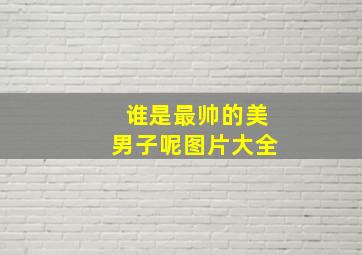 谁是最帅的美男子呢图片大全