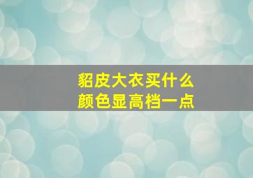 貂皮大衣买什么颜色显高档一点