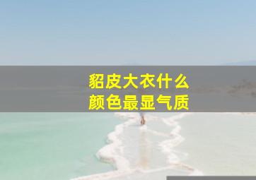 貂皮大衣什么颜色最显气质