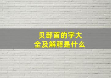 贝部首的字大全及解释是什么