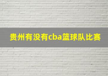 贵州有没有cba篮球队比赛