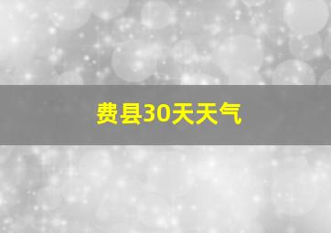 费县30天天气