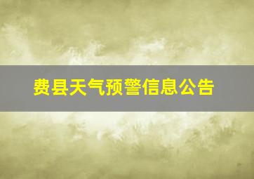 费县天气预警信息公告