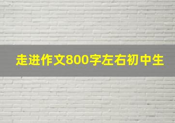 走进作文800字左右初中生