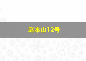 赵本山12号