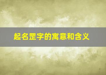 起名罡字的寓意和含义