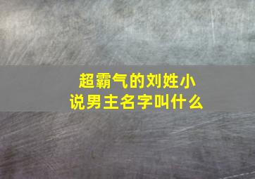 超霸气的刘姓小说男主名字叫什么