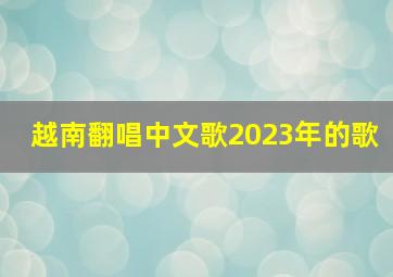 越南翻唱中文歌2023年的歌