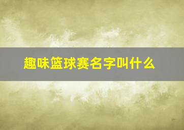 趣味篮球赛名字叫什么