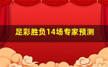 足彩胜负14场专家预测