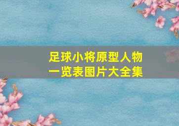 足球小将原型人物一览表图片大全集