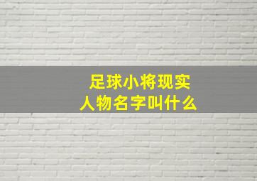 足球小将现实人物名字叫什么