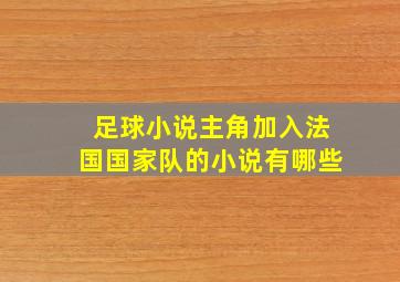 足球小说主角加入法国国家队的小说有哪些