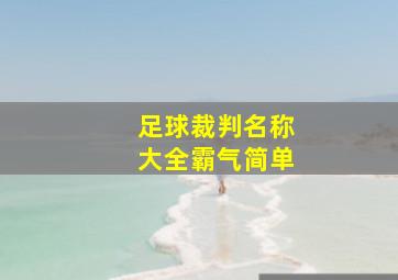 足球裁判名称大全霸气简单