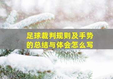 足球裁判规则及手势的总结与体会怎么写