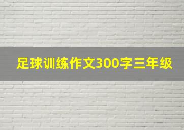 足球训练作文300字三年级